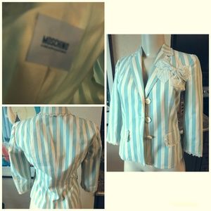 MOSCHINO BLAZER GREEN TAN SIZE 6